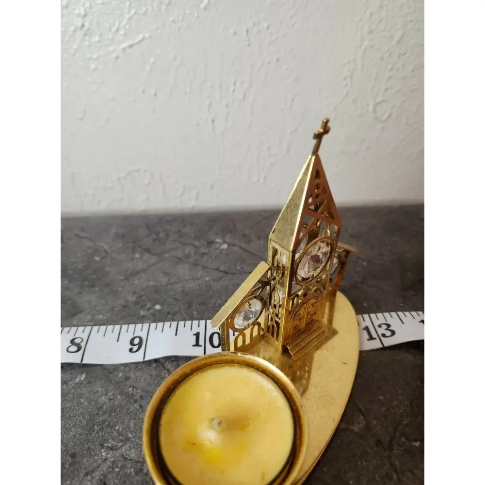 Vintage 24k Gold Plated Crystal Delight Church Austrian Crystals‎